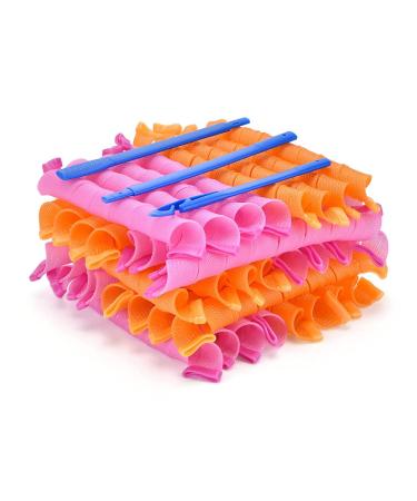 20pcs Hair Curlers No Heat Spiral Curls Hair Rollers Kit with Styling Hooks 55cm/22inch Magic Hair Curlers Sleep in Heatless Hair Curlers Spiral Style for Long Medium Hair