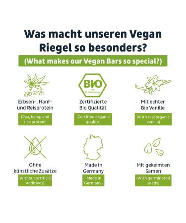 Buy 3K Vegan Protein Bars - Premium Bio Vanilla Soy-Free & Low-Fat 10x45g Pack | Healthy Snack from Germany - Buy Online on GoSupps.com
