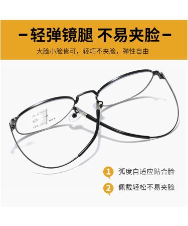 Buy Progressive Multi-Focus Reading Glasses for Men & Women - Ultra-Light Anti-Blue Light Black Silver Frame Size 3.50 - Perfect for Distant and Close Range Vision - Buy Online on GoSupps.com
