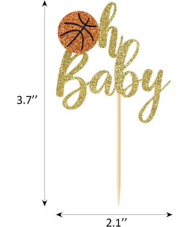 36 PCS Basketball Oh Baby Cupcake Toppers Glitter NBA Baby Shower Cupcake Picks Sports Theme Oh Baby Cake Topper for Gender Reveal Kids Boys Girls Birthday Party Cupcake Decorations Gold - Buy Online on GoSupps.com