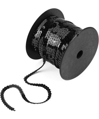 100 Yards 6mm Black Sequin String for Jewelry Making & Costume Accessories | Flat Sequin Trim for Crafts - Buy Online on GoSupps.com