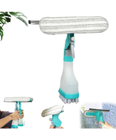 4-in-1 Glass Cleaner Scraper-Combines a Wiper 4-in-1windshield Cleaning Tool Multifunctional Double-Sided Window Cleaning Scraper with Sprayer & Plush Glass Brush (1)