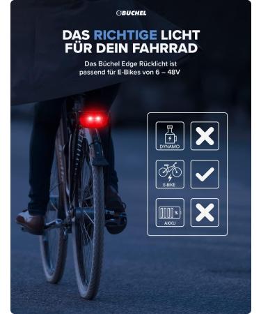 B chel LED Bicycle Luggage Rack Light | STVZO Approved Taillight for Dynamo & E-Bike | Black Bicycle Light - Buy Online on GoSupps.com