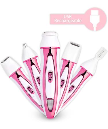 VERY ETERNITY 4 in 1 Lady Shaver Kit - USB Rechargeable Women's Shaver Set for Facial, Body, Nose, Eyebrow & Bikini Trimming (Pink) - Buy Online on GoSupps.com