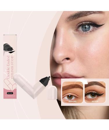 Makeup Eye End Stamp 2 Tip Eye End Wing Stamp for Makeup Precise Template Daily Quick Dry Cosmetics Waterproof for Beginners Professionals Black - Buy Online on GoSupps.com