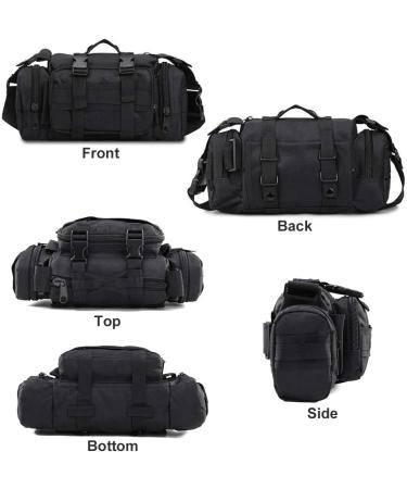 BraveHawk OUTDOORS Bike Handlebar Bag - Water Resistant 900D Nylon Oxford Waist Bag for Cycling - Black Medium - Buy Online on GoSupps.com