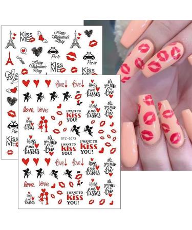 Manicure Cupid Cartoon Valentine Nail Art Stickers Love Heart 3D Decals Letters(STZ-G073) - Buy Online on GoSupps.com
