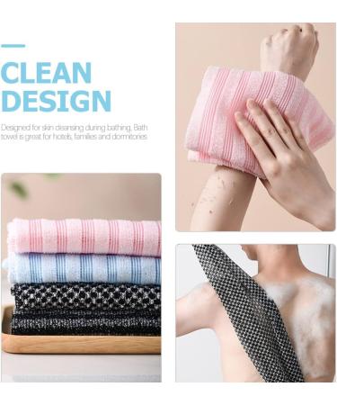 FRCOLOR 4pcs Long Bath Towels - Exfoliating Back Scrubber & Loofah Strap for Body Cleaning | Ideal for Daily Use & Fitness - Buy Online on GoSupps.com