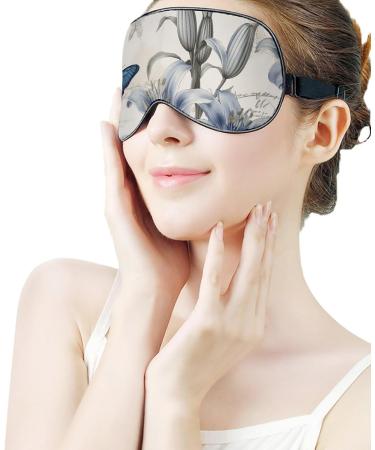 Soft Blue Flower Sleep Mask - Comfortable Eye Mask with Adjustable Strap for Men & Women - Ideal for Travel & Work - Buy Online on GoSupps.com