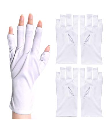 XPOOP 2 Pairs Nail Gloves Uv Protection Gel Manicures Glove UV Shield Protection Fingerless Gloves Protection Gloves for Manicures for UV Light Lamp Manicure Dryer