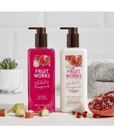 Fruit Works Rhubarb & Pomegranate Body Scrub Exfoliating Gentle on Skin 225ml - Buy Online on GoSupps.com