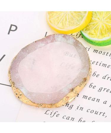 Polish Mix Palette Resin Nail Art Palette Paint Drawing Color Dish Golden Edge Resin Stone Paint Drawing Color Dish Manicure Nail DIY Tool(Pink) - Buy Online on GoSupps.com