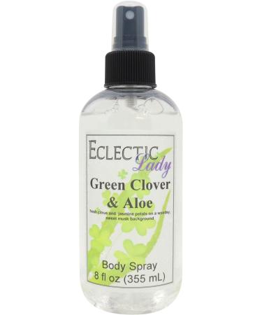 Green Clover And Aloe Body Spray 8 ounces Body Mist for Women with Clean Light & Gentle Fragrance Long Lasting Perfume with Comforting Scent for Men & Women Cologne with Soft Subtle Aroma For 8 Fluid Ounces