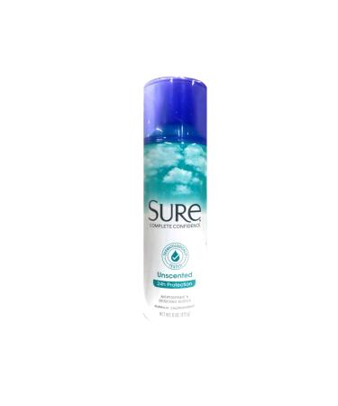 Sure Deodorant 6oz Aerosol Unscented (177ml) 6 Pack - Buy Online on GoSupps.com
