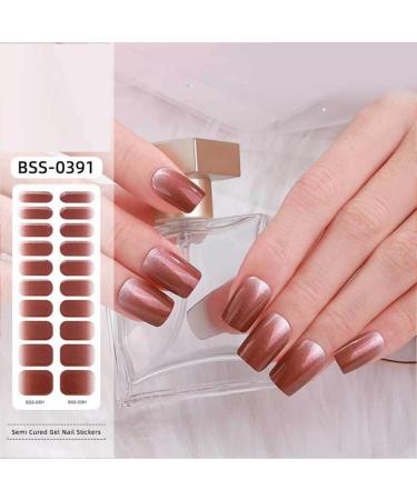 Semi Cured Gels Nails Stickers Nails Polish Strips Korean Style Gels Nails Strips Nails Art Decortions for Party Style13 - Buy Online on GoSupps.com