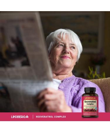 Lindberg Resveratrol Supplement | 120 Capsules | Complex with Grape Seed and Red Wine Extract | Non-GMO Gluten Free - Buy Online on GoSupps.com