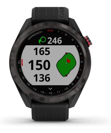 Garmin Approach S42 GPS Golf Smartwatch | Lightweight 1.2 Touchscreen | 42k+ Preloaded Courses | Gunmetal Ceramic Bezel | Black Silicone Band | Renewed - Buy Online on GoSupps.com