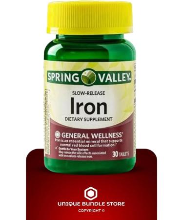 Iron Slow Release 45 mg 30 Tablets Gentle Iron Supplement for Women and Men Iron Tablets Vegetarian Formula Daily Mineral Supplement (Pack of 2) 30 Count (Pack of 2) - Buy Online on GoSupps.com