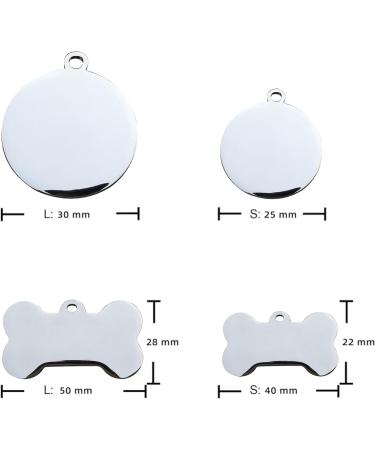 Personalised Dog Tags for Pets Engraved UK Dog Tag ID Tags for Dog Double-Sided Engraved Stainless Steel Dog Tag ID Name Tag for Cat Puppy Pet Collar Dog Name Tags(Silver Bone S) Silver Bone S - Buy Online on GoSupps.com