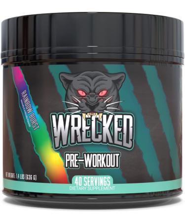 Huge Supplements Wrecked Pre-Workout, 30G+ Ingredients Per Serving to Boost Energy, Pumps, and Focus with L-Citrulline, Beta-Alanine, Hydromax, L-Tyrosine, and No Useless Fillers Rainbow Burst
