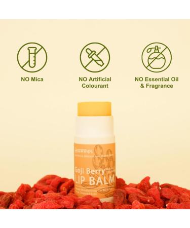 Goji Berry Lip Balm Deep Hydration for Dry Cracked Chapped Lips Unscented Plant-Based Fragrance-Free Lip Moisturizer with Goji Berry Extract Safe for Kids & Adults with Sensitive Lips (0.17 oz) Nude Orange - Goji  - Buy Online on GoSupps.com