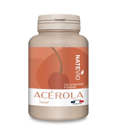 Ac rola - Extrait sec 750 mg - Vitamine C naturelle 187.5 mg - 120 comprim s croquer - 234% des apports journaliers de r f rence - Cure de 4 mois - Vitalit - Energie - Fabriqu en France