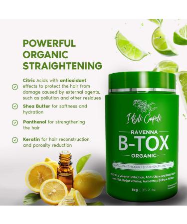 Ibelli Capelli Organic Hair Botox Treatment - Formaldehyde-Free - 35.2 oz (1kg) - Anti-Frizz & Volume Reduction - Smoothing Hair Treatment - Buy Online on GoSupps.com