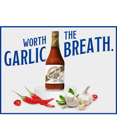 Crystal Louisiana's Pure Hot Sauce with Garlic - 12 oz, Medium Heat - Aged Cayenne Peppers for Gumbo to Bloody Mary's - 1 Pack - Buy Online on GoSupps.com