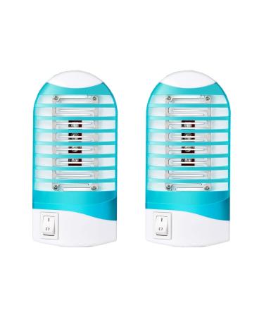 Indoor Bug Zapper for Home Mosquito Killer Trap Zapper, Electric Gnat Fly Trap Zapper for House Plug in Bug Killer Light Lamp Eliminates Flying Pests 2 Pack