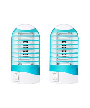 Indoor Bug Zapper for Home Mosquito Killer Trap Zapper, Electric Gnat Fly Trap Zapper for House Plug in Bug Killer Light Lamp Eliminates Flying Pests 2 Pack