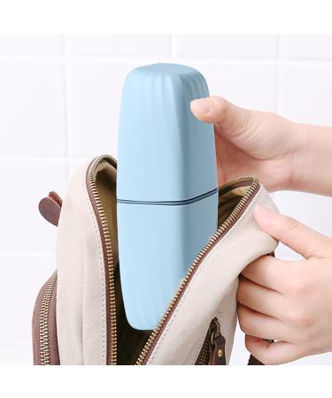 Portable Travel Toothbrush Cup Case Holder - Dark Blue | Toothbrush & Toothpaste Storage Container for Camping, Business Trips | Compact & Convenient - Buy Online on GoSupps.com