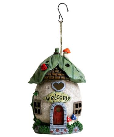 Sculpture Garden Solar Light Pendant Outdoor Garden Decoration Accessories Courtyard Balcony Decoration Crafts Small House Light Resin Model Landscape Statues (Color : C) (B)