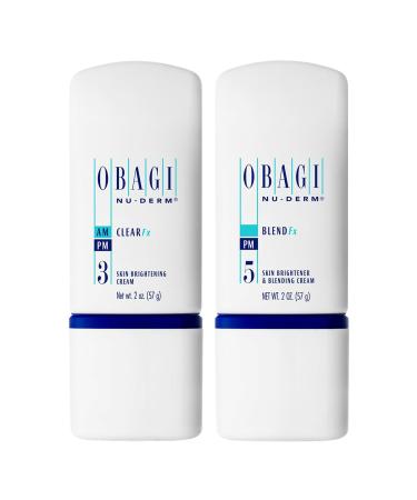 Obagi Nu-Derm Clear Fx Face Cream (AM) & Blend Fx (PM) Skin Brightening Cream for Hyperpigmentation & Dark Sports for All Skin Types