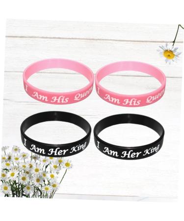 MAGICLULU 4pcs Valentines Day Gift Connecting Bracelets for Couples Wedding Party Gifts Bf and Bracelets Couple Bracelets Valentines Day Bracelets Silicone Slap Bracelets Lovers Earrings As Shown 20X6.4X1.2cm - Buy Online on GoSupps.com