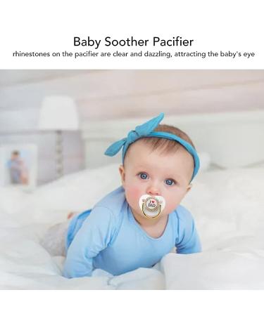 Rhinestone Design Silicone Baby Soother Pacifier | M Size | 6-18 Months | White - Buy Online on GoSupps.com
