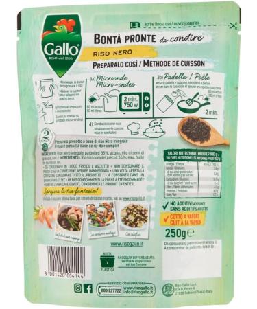  Italian Gourmet E.R. Riso Gallo Bont Pronte Riso Nero Set of 3 Precooked Rice 250 g Black Brown Rice + Tomato Pulp Italian Gourmet Tomato Pulp 400 g Box - Buy Online on GoSupps.com