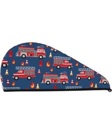 Fire Truck Microfiber Hair Towel - Soft Super Absorbent Wrap for Long Curly & Thick Hair | Quick Dry Coral Velvet for Women - Buy Online on GoSupps.com