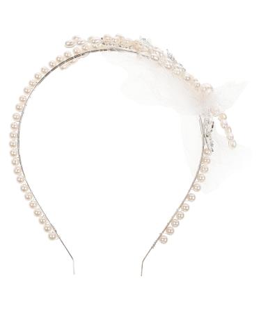 Frcolor Crystal Wedding Headband Peal Flower Hairband Headpiece Tiara Bridal Hair Accessories - Buy Online on GoSupps.com