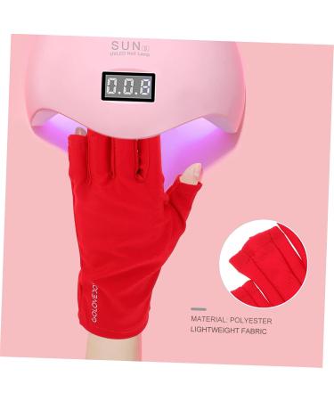 FRCOLOR 2 Pairs nail gloves nail art hand protector fingerless UV glove UV protection gloves Manicures Gloves Driving Gloves Fingerless Glove Shield Glove anti-black polyester Mj03 Dryer 25X9X0.4CM - Buy Online on GoSupps.com