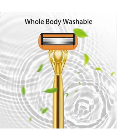 Fyobot 6-Layer Classic Razor Set - Stainless Steel Manual Safety Razor with Reusable Blade & Non-Slip Silicone Grip - Ideal for Smooth Shaving - Buy Online on GoSupps.com