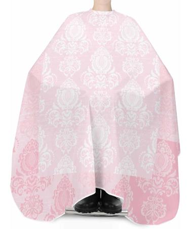 Buy Pink Damask Barber Cape - Adjustable Hair Cutting Cape for All Ages | Salon & Hairdressing Accessories 55x63 Inch - Buy Online on GoSupps.com