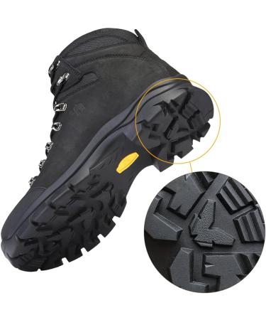 CAMEL CROWN Men's Genuine Leather Hiking Boots - Black, Size 10.5 | Outdoor Trekking & Backpacking Mid Hiker - Buy Online on GoSupps.com