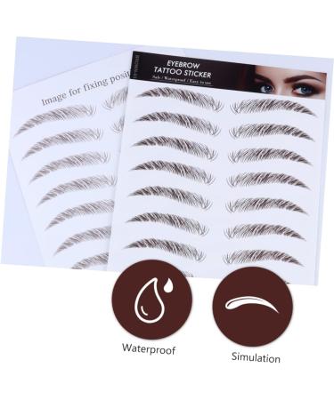 BIUDECO Hair-like Eyebrows 4pcs Eyebrow Stickers Tool Stickers Makeup Brow Sticker Artificial Eyebrow Applique Make up 4d - Buy Online on GoSupps.com