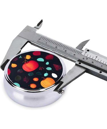 Pumpkin Flowers Round Pill Box - 3 Compartment Travel Organizer | Portable Pill Box for Easy Travel - Buy Online on GoSupps.com