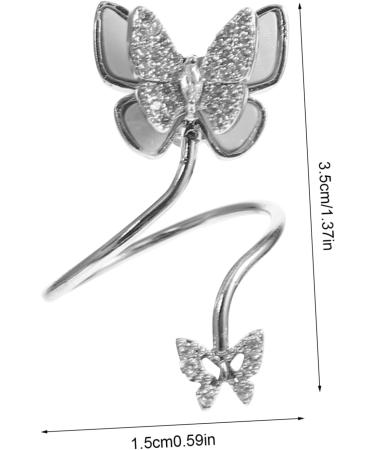 PLAFOPE Nail Butterfly Ornaments Women s Jewelry Vintage Rings for Women Red Rose Hair Accessories Finger Tip Ring Nail Diamonds Rhinestones Opening Rings Nail Jewelry Copper Inlaid Zircon Silver 3.50X1.50X1.50CM - Buy Online on GoSupps.com