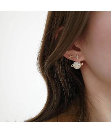Shop W WEILIRIAN Crystal Saturn Planet Earrings - Vintage Dangle & Stud Jewelry for Women | Celestial Rhinestone Gifts - Buy Online on GoSupps.com