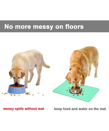 Moacc Silicone Feed Mats for Dogs & Cats - Waterproof Slipproof Green Paws Pattern 47x30cm - Buy Online on GoSupps.com