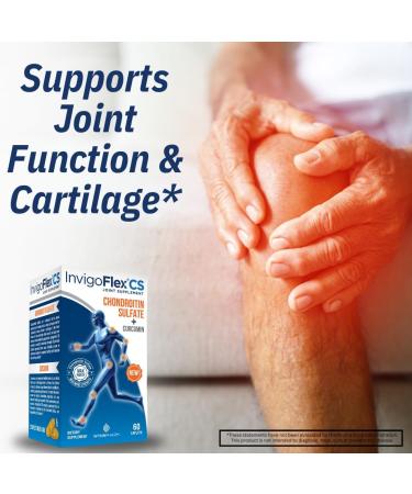 INVIGOFLEX CS - Chondroitin Sulfate with Turmeric Curcumin Non GMO for Knee Hand Back & Hip Premium Joint Supplement 60 Count (Pack of 1) - Buy Online on GoSupps.com