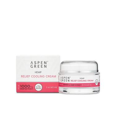 Aspen Green USDA Certified Organic Hemp Cream Maximum Strength for Occasional Pain Relief Support - Cooling Cream - Body Back Knee Joint Muscle - Organic Calendula Extract 1000mg (60mg/2 oz. jar)