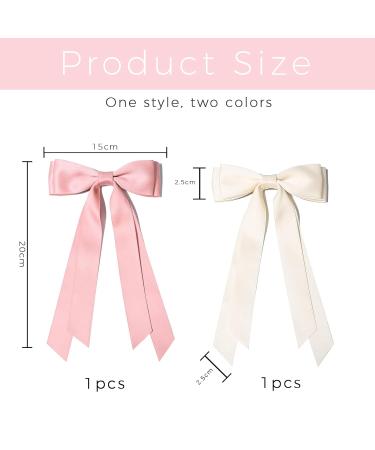Cryzalite Silky Satin Hair Loops - 2 Pack Pink Cream Hair Bands & Clips for Women - Perfect Ponytail Holders - Buy Online on GoSupps.com
